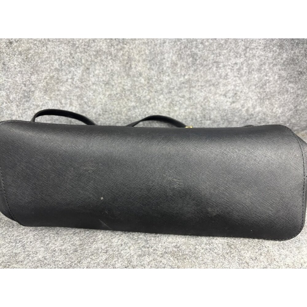 Michael Kors Tote Bag Womens Large Black Leather MK Logo Charm Shoulder Purse - Picture 6 of 11